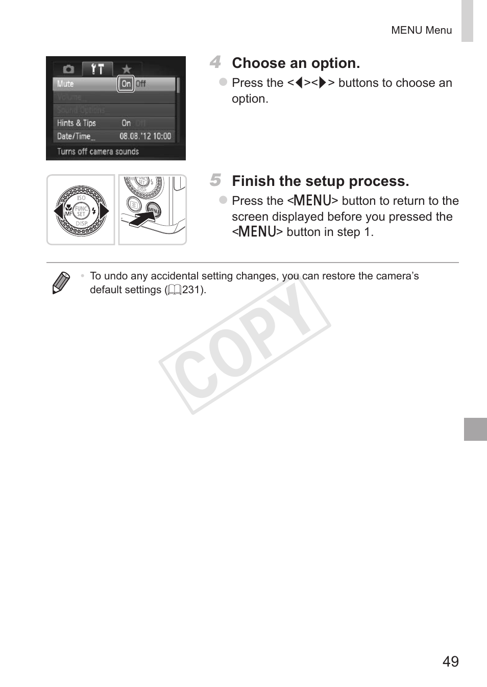 Cop y | Canon PowerShot G15 User Manual | Page 49 / 316