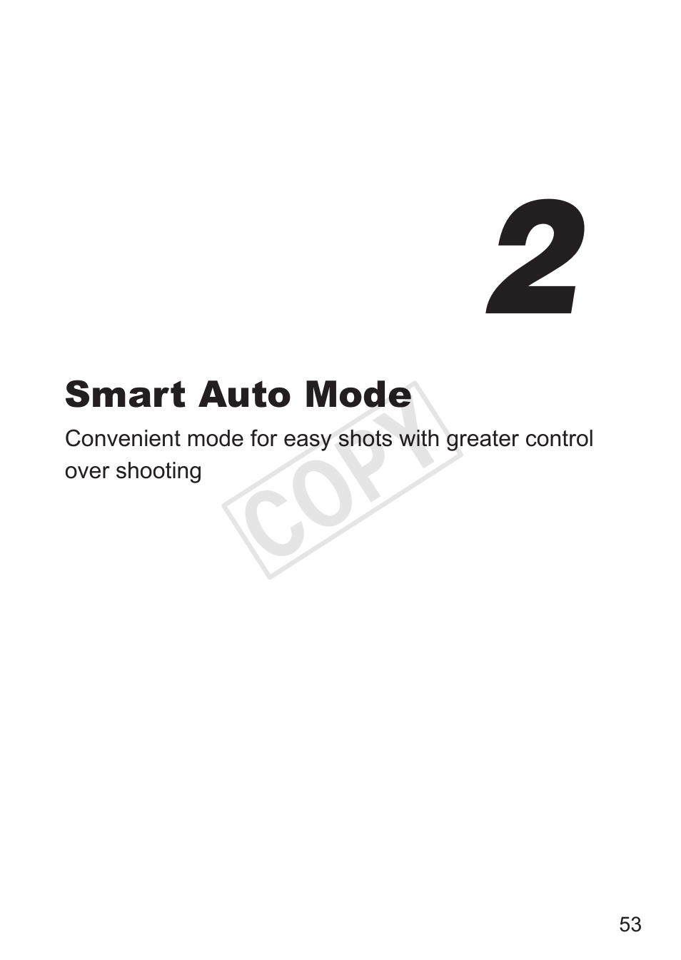 2 smart auto mode, Smart auto mode, Cop y | Canon PowerShot G15 User Manual | Page 53 / 316