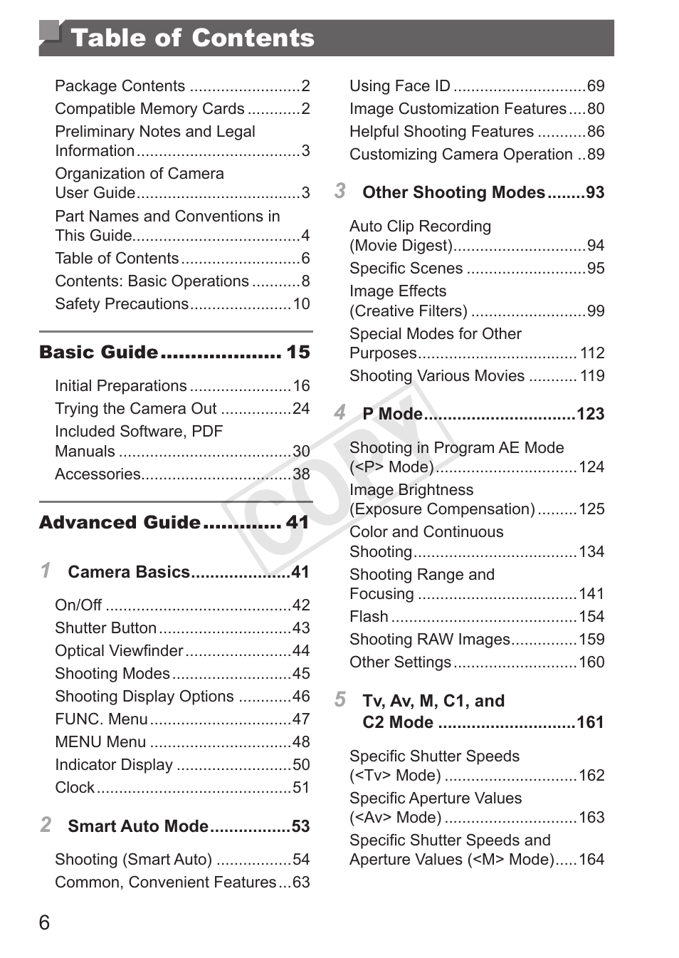 Canon PowerShot G15 User Manual | Page 6 / 316