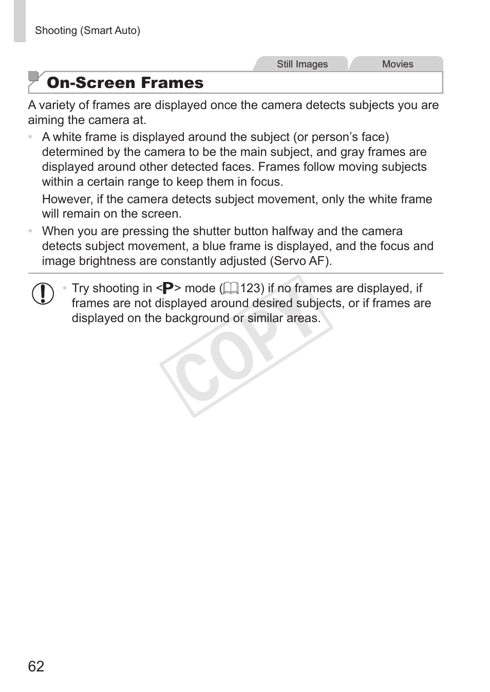 Cop y | Canon PowerShot G15 User Manual | Page 62 / 316