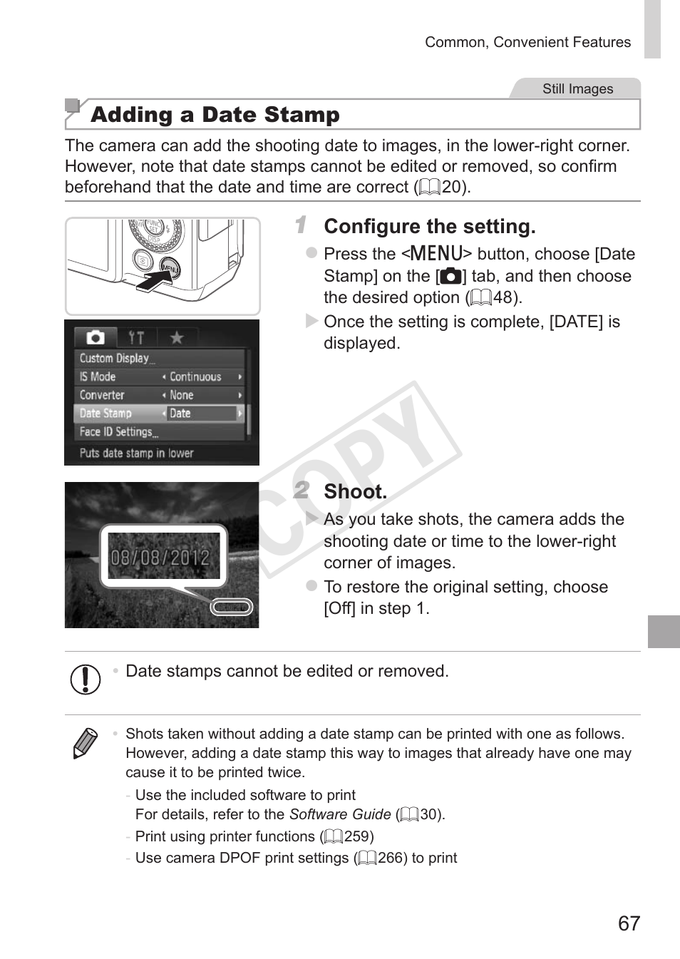 Cop y | Canon PowerShot G15 User Manual | Page 67 / 316