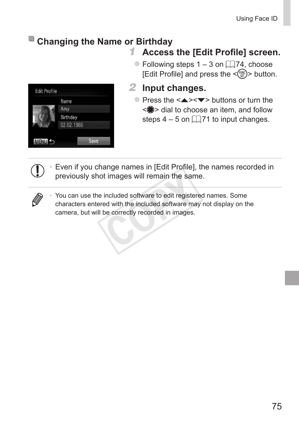 Cop y | Canon PowerShot G15 User Manual | Page 75 / 316