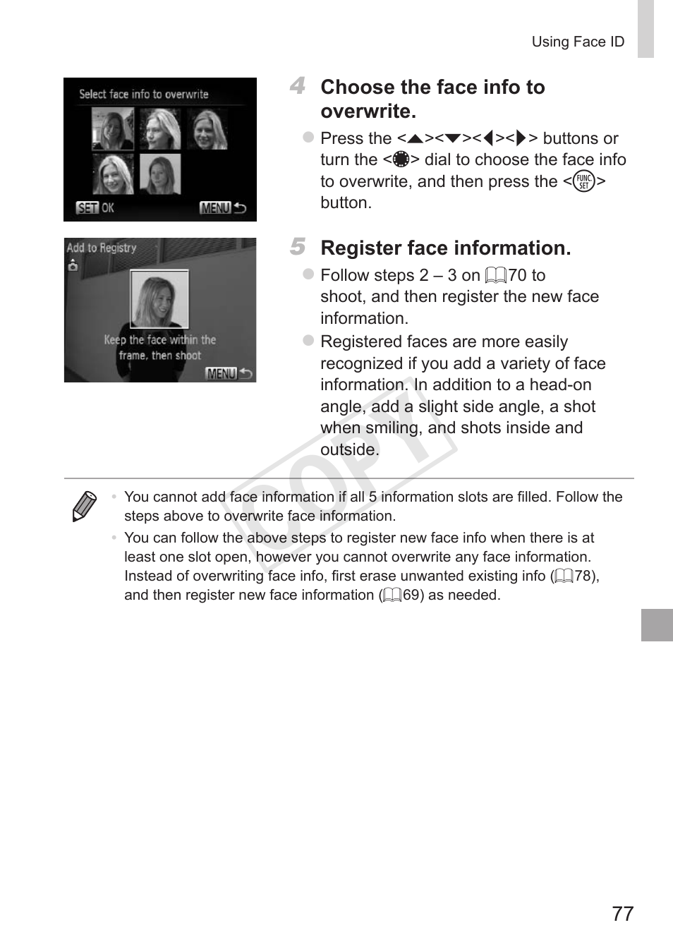 Cop y | Canon PowerShot G15 User Manual | Page 77 / 316