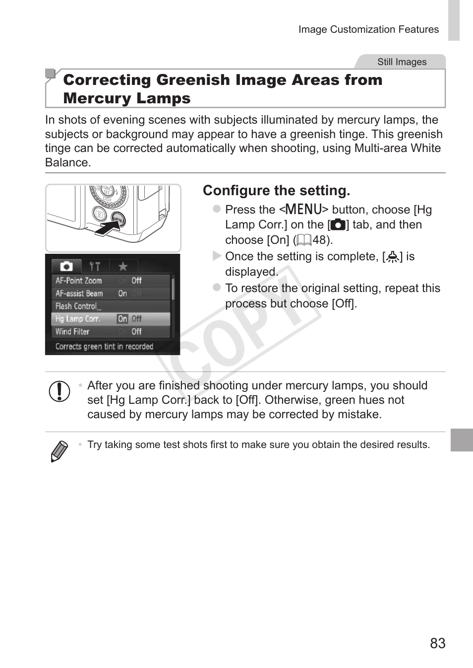 Cop y | Canon PowerShot G15 User Manual | Page 83 / 316