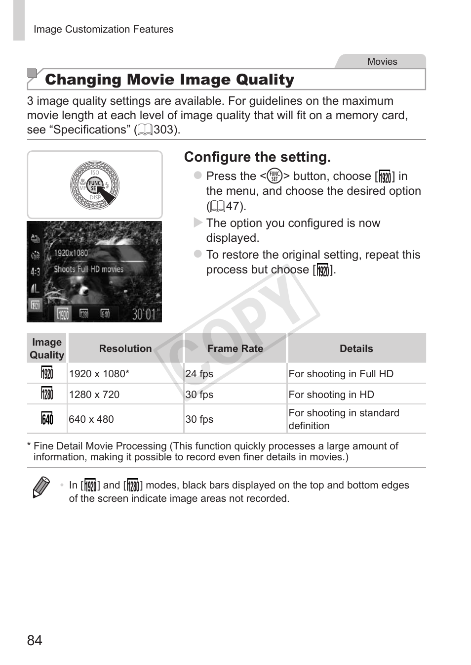 Cop y | Canon PowerShot G15 User Manual | Page 84 / 316
