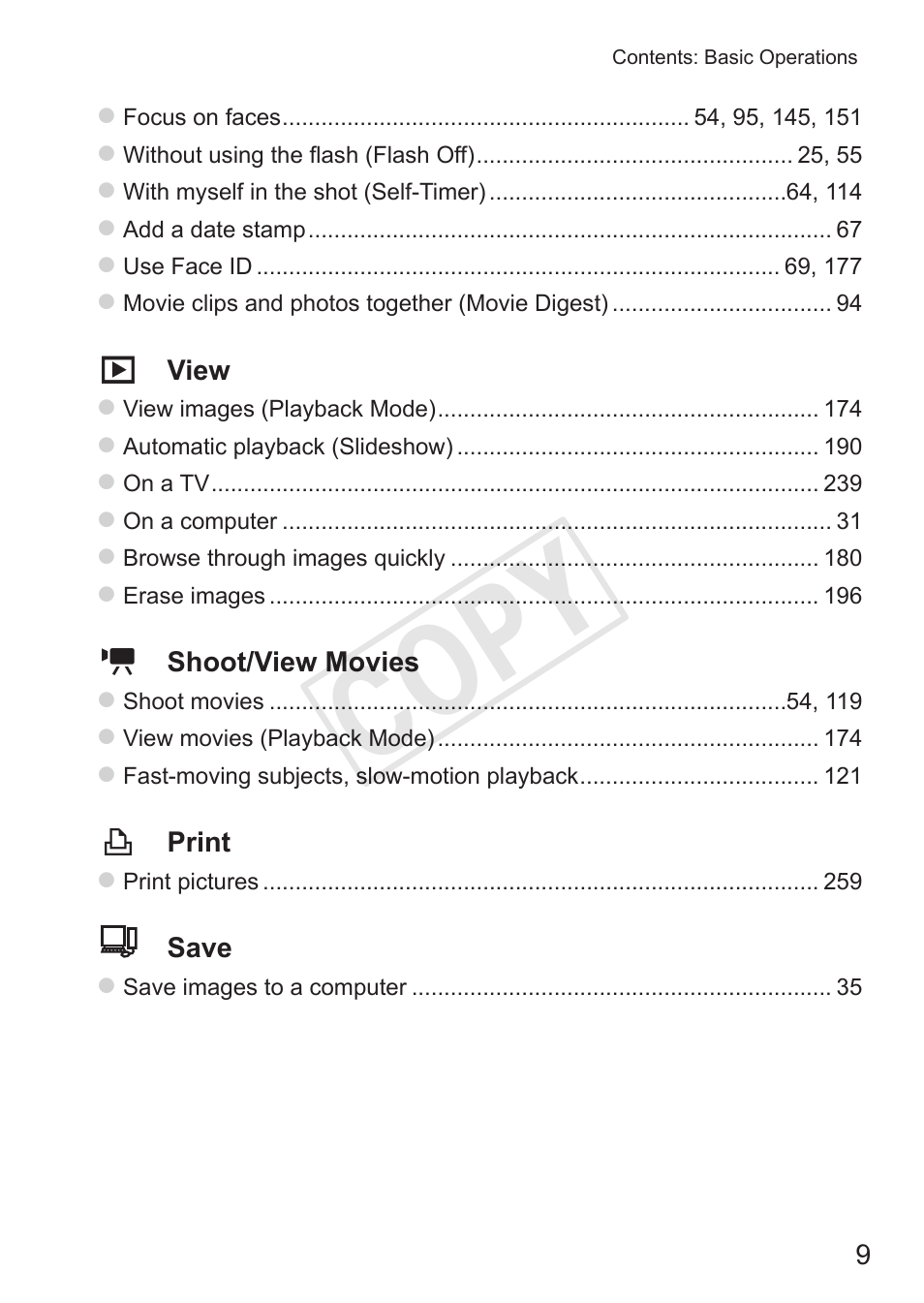 Cop y | Canon PowerShot G15 User Manual | Page 9 / 316
