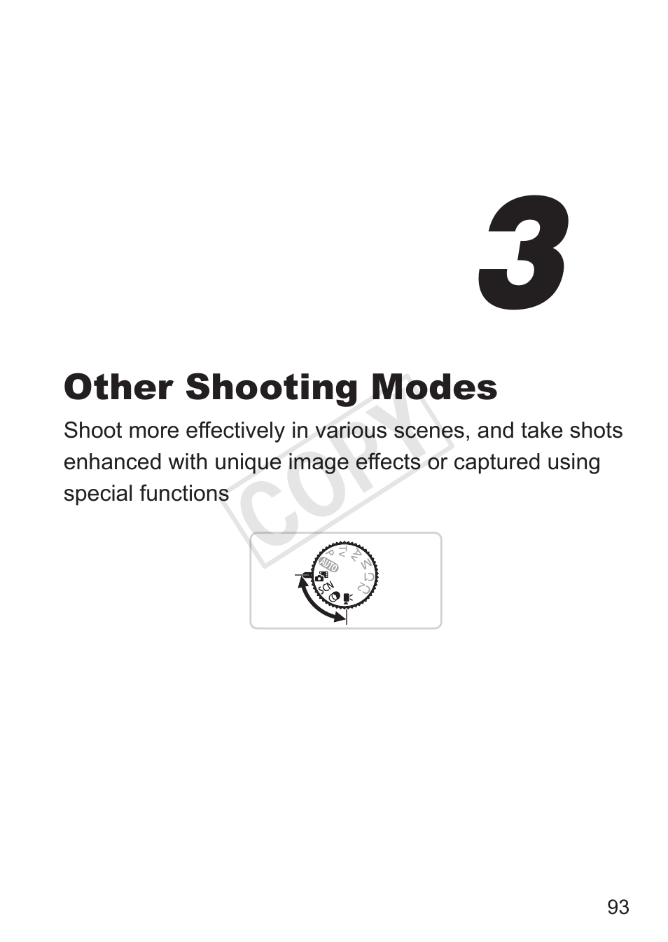 3 other shooting modes, Other shooting modes, Cop y | Canon PowerShot G15 User Manual | Page 93 / 316