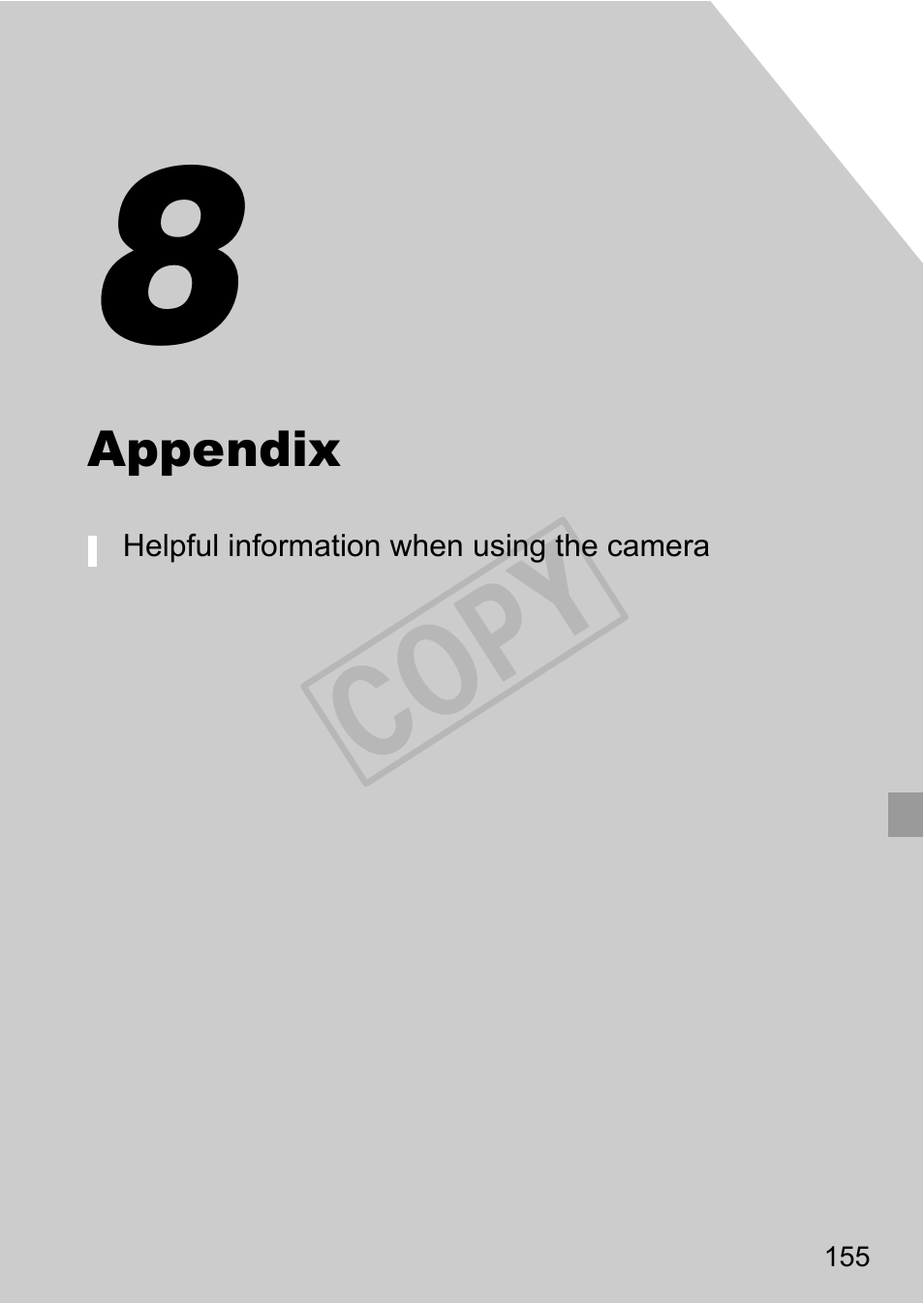 Appendix, Cop y | Canon PowerShot A4000 IS User Manual | Page 155 / 182