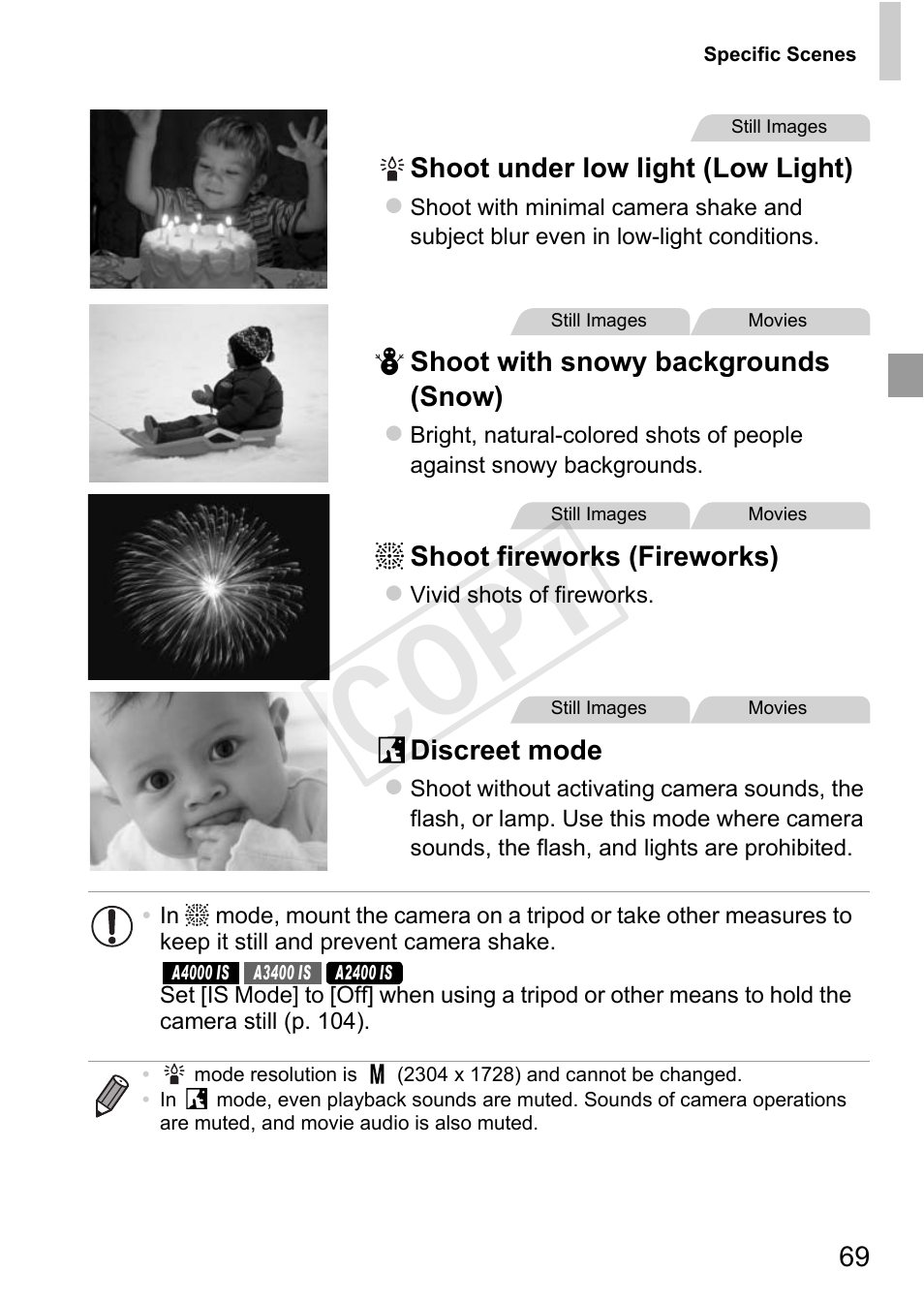 P. 69), Cop y | Canon PowerShot A4000 IS User Manual | Page 69 / 182
