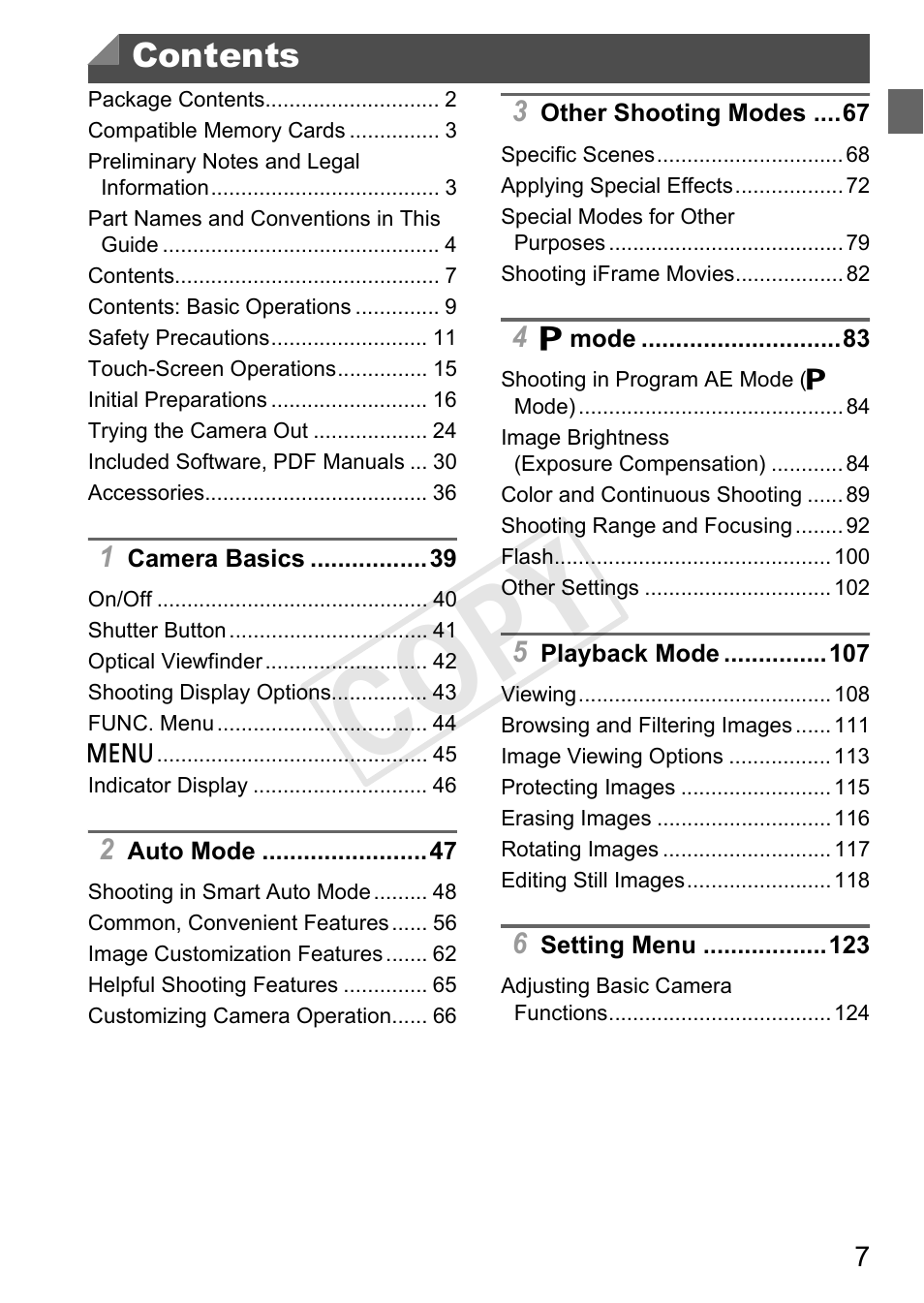 Canon PowerShot A4000 IS User Manual | Page 7 / 182