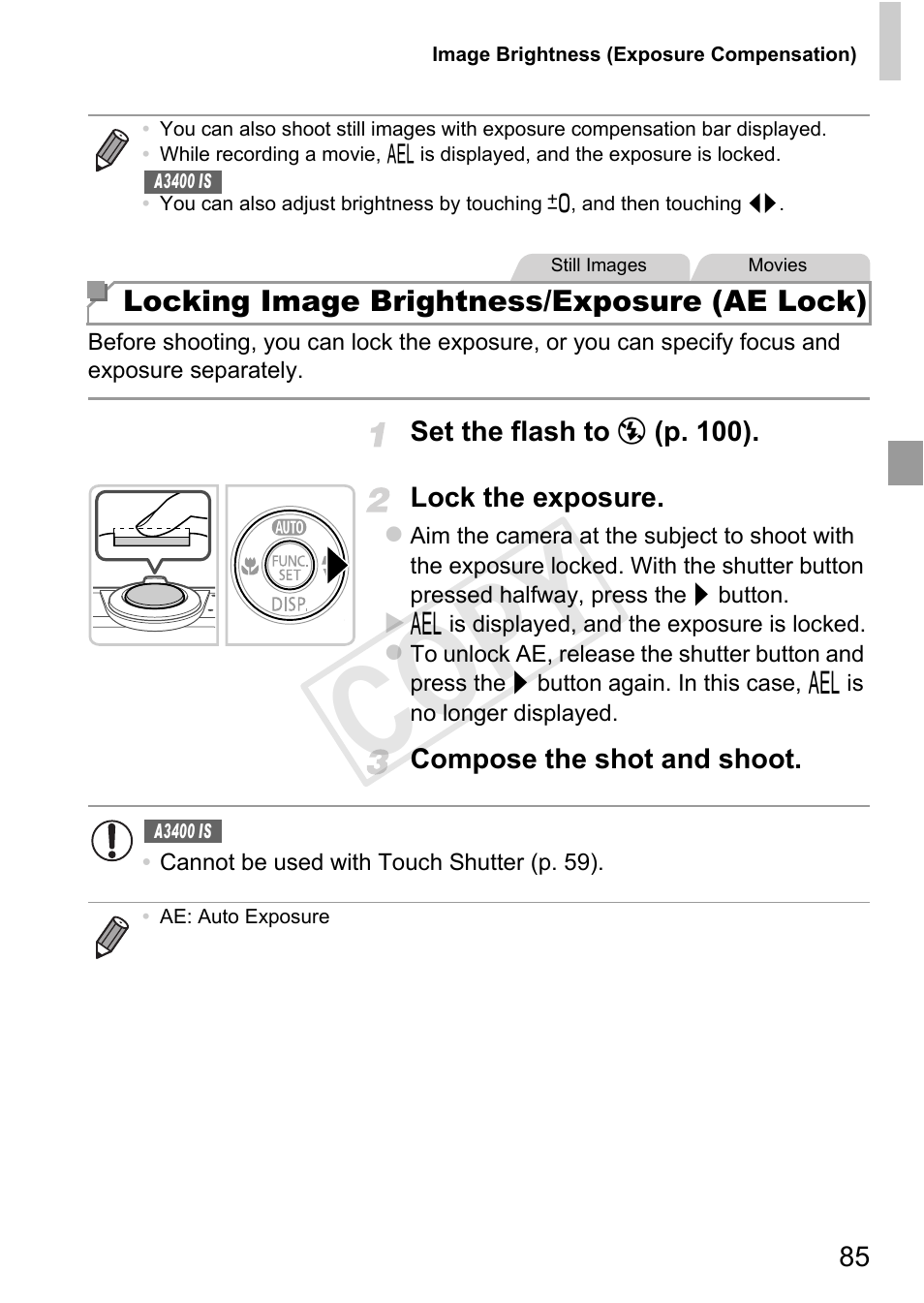 Cop y | Canon PowerShot A4000 IS User Manual | Page 85 / 182