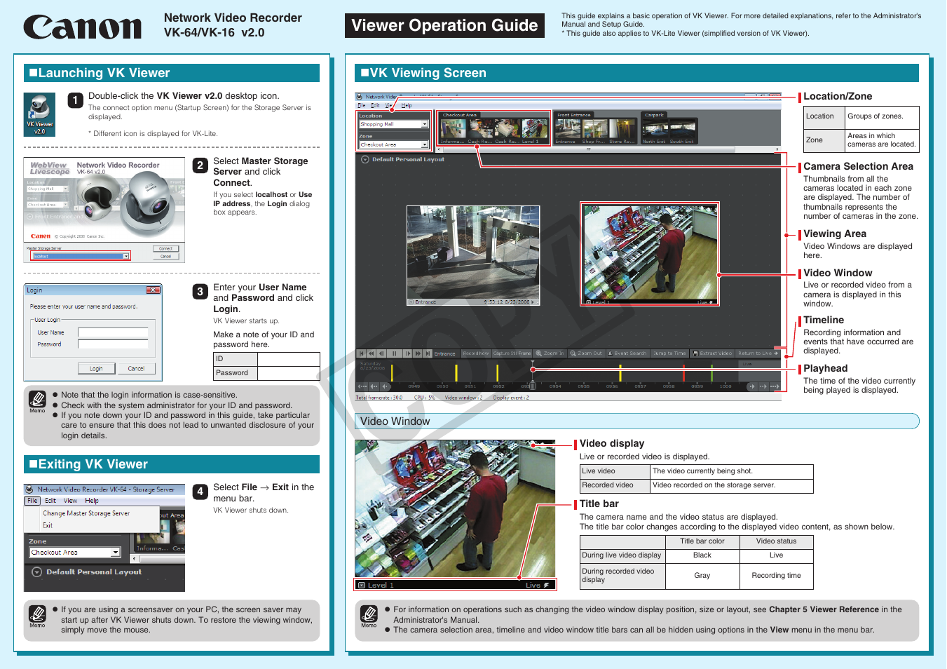 Canon VB-C60 User Manual | 2 pages