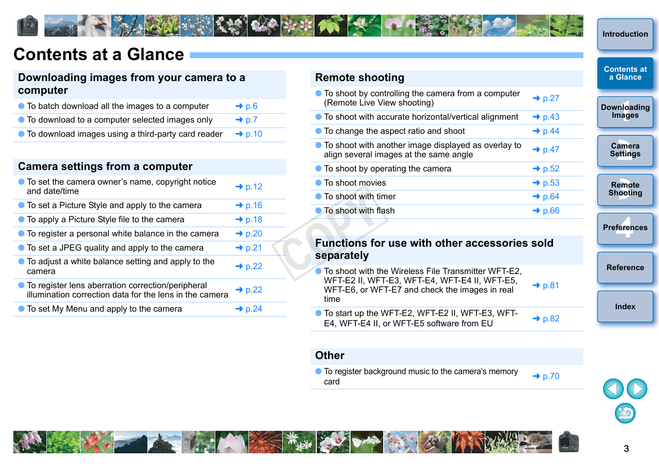 Contents at a glance, Contents at, A glance | Cop y | Canon EOS 60DA User Manual | Page 4 / 101