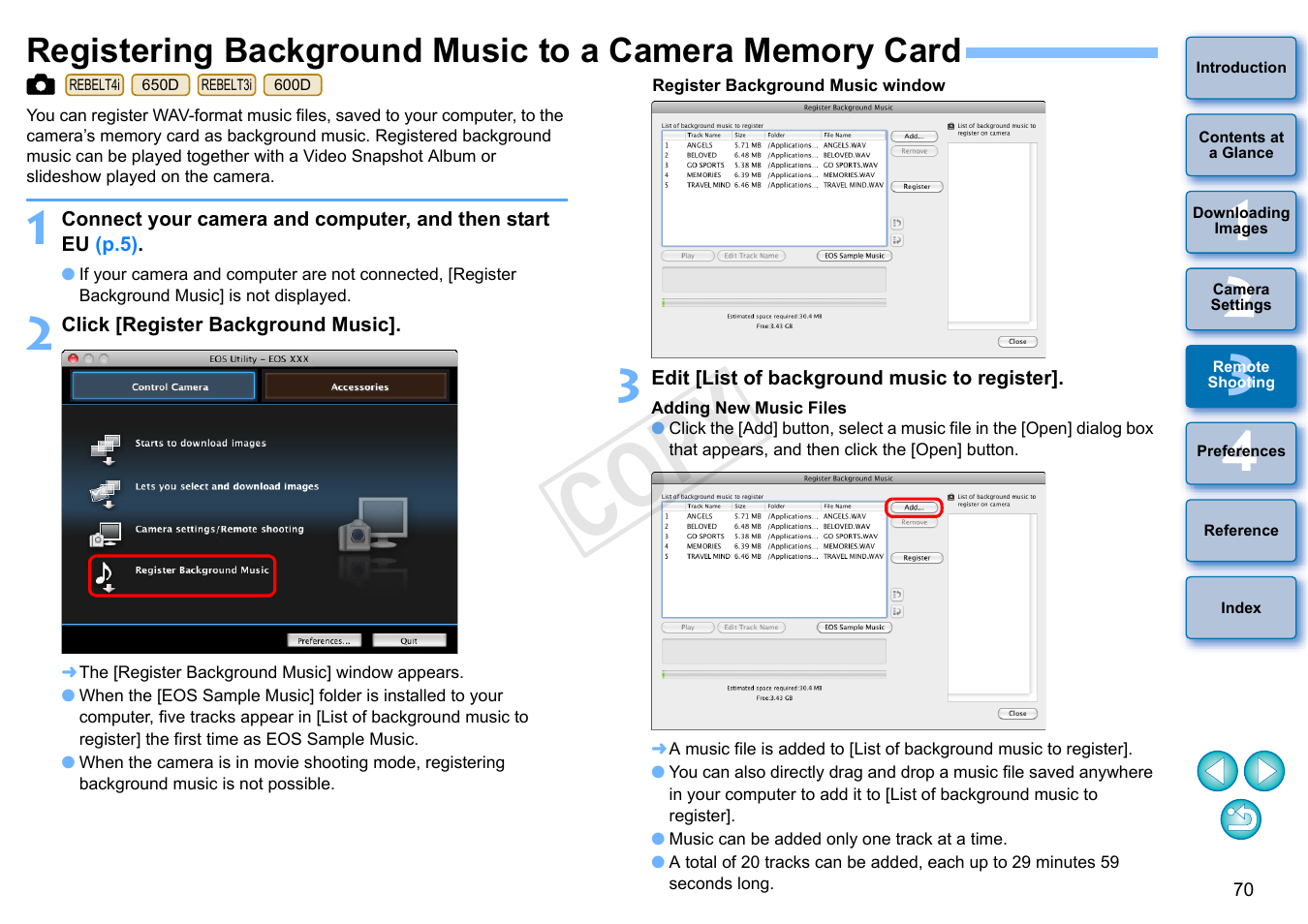 P.70, Cop y | Canon EOS 60DA User Manual | Page 71 / 101
