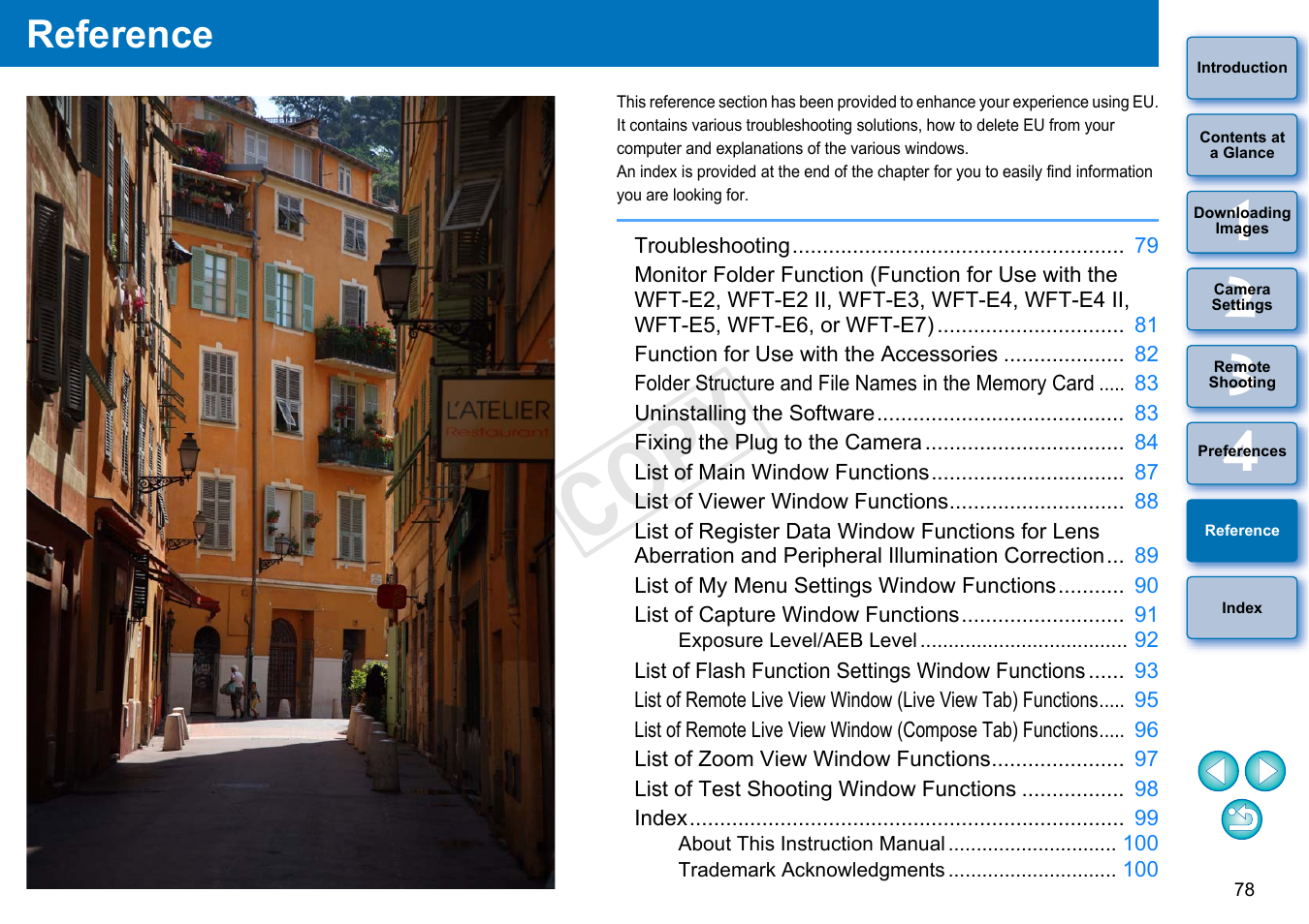 Reference, C op y | Canon EOS 60DA User Manual | Page 79 / 101