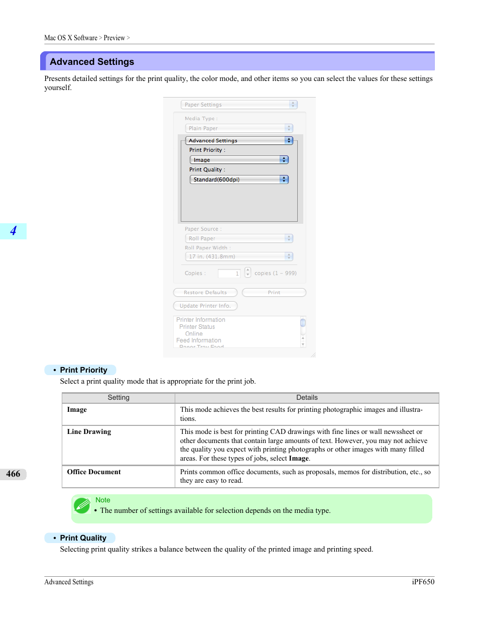 Advanced settings, P.466 | Canon imagePROGRAF iPF650 User Manual | Page 482 / 878
