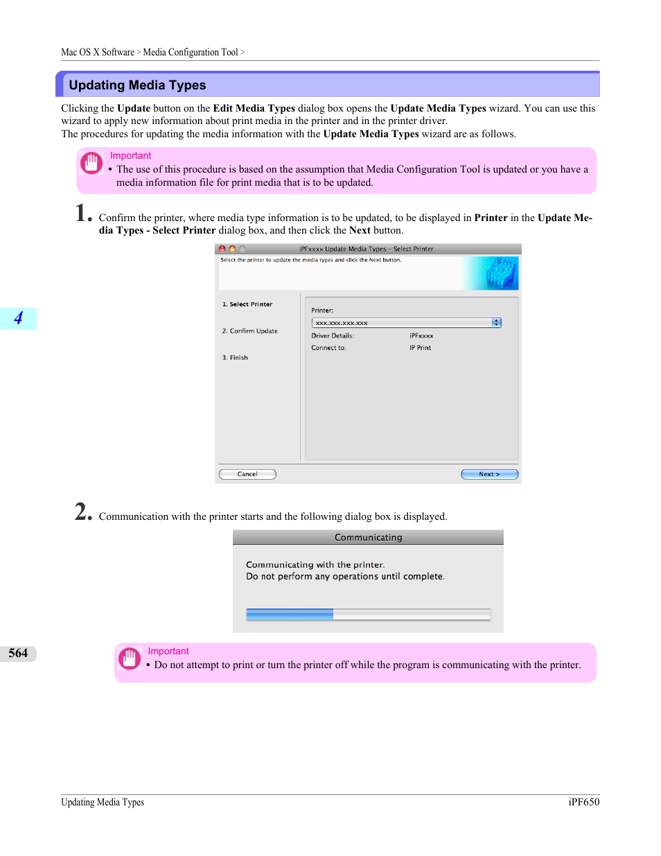 Updating media types | Canon imagePROGRAF iPF650 User Manual | Page 580 / 878