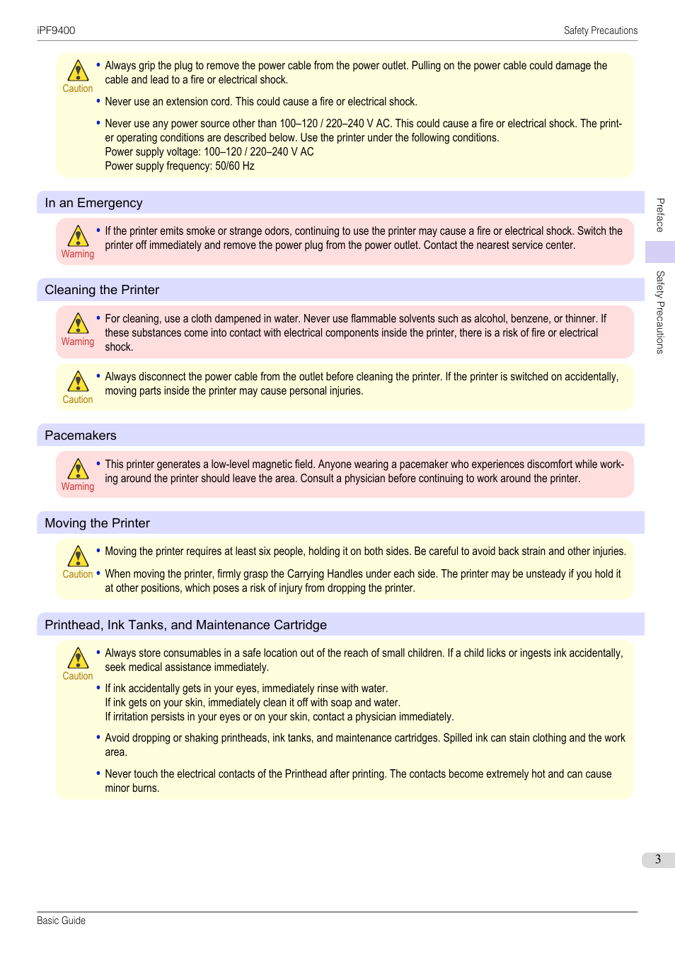 Canon imagePROGRAF iPF9400 User Manual | Page 3 / 154