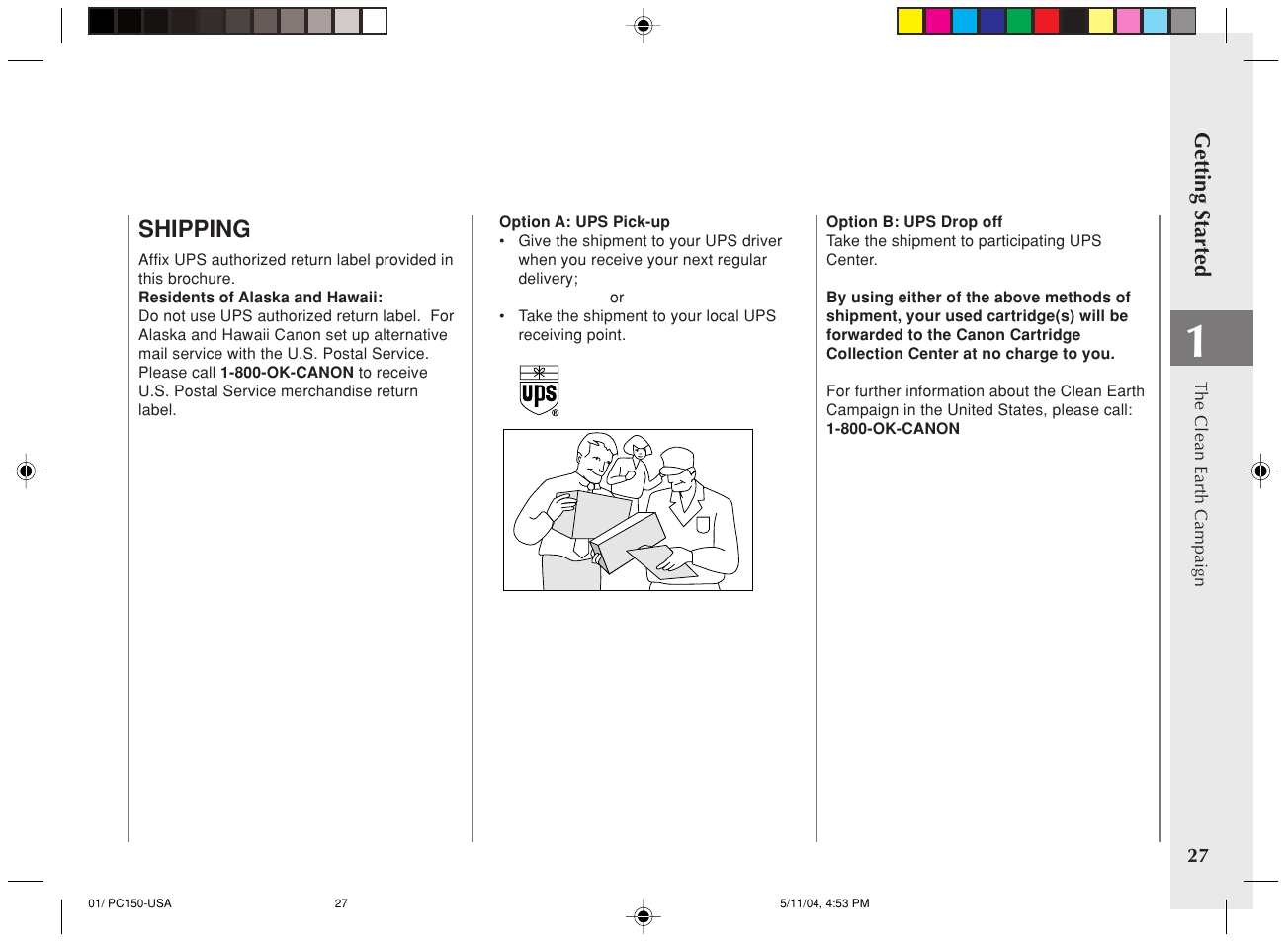 Shipping | Canon PC170 User Manual | Page 29 / 60