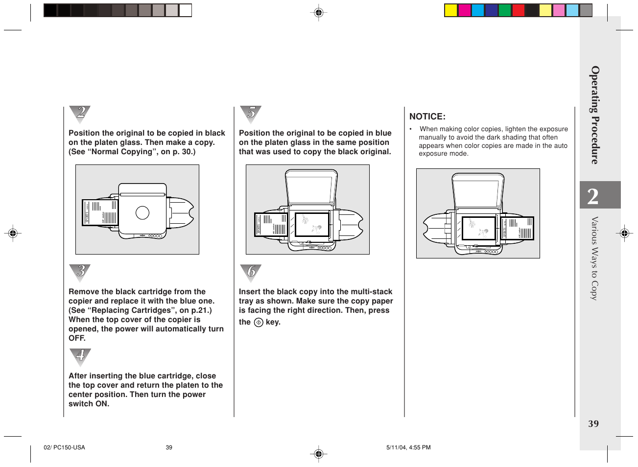 Operating procedure | Canon PC170 User Manual | Page 41 / 60