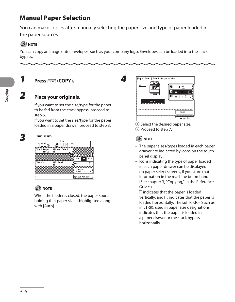 Manual paper selection, Manual paper selection ‑6 | Canon ImageCLASS MF7480 User Manual | Page 103 / 388