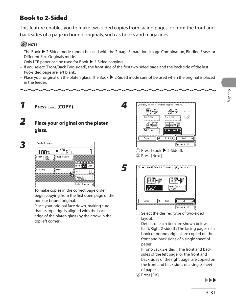 Book to 2-sided, Book to 2‑sided ‑31 | Canon ImageCLASS MF7480 User Manual | Page 128 / 388