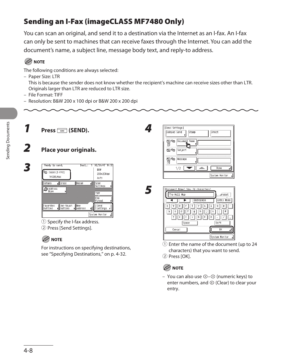 Sending an i-fax (imageclass mf7480 only), Sending an i‑fax (imageclass mf7480 only) ‑8 | Canon ImageCLASS MF7480 User Manual | Page 143 / 388