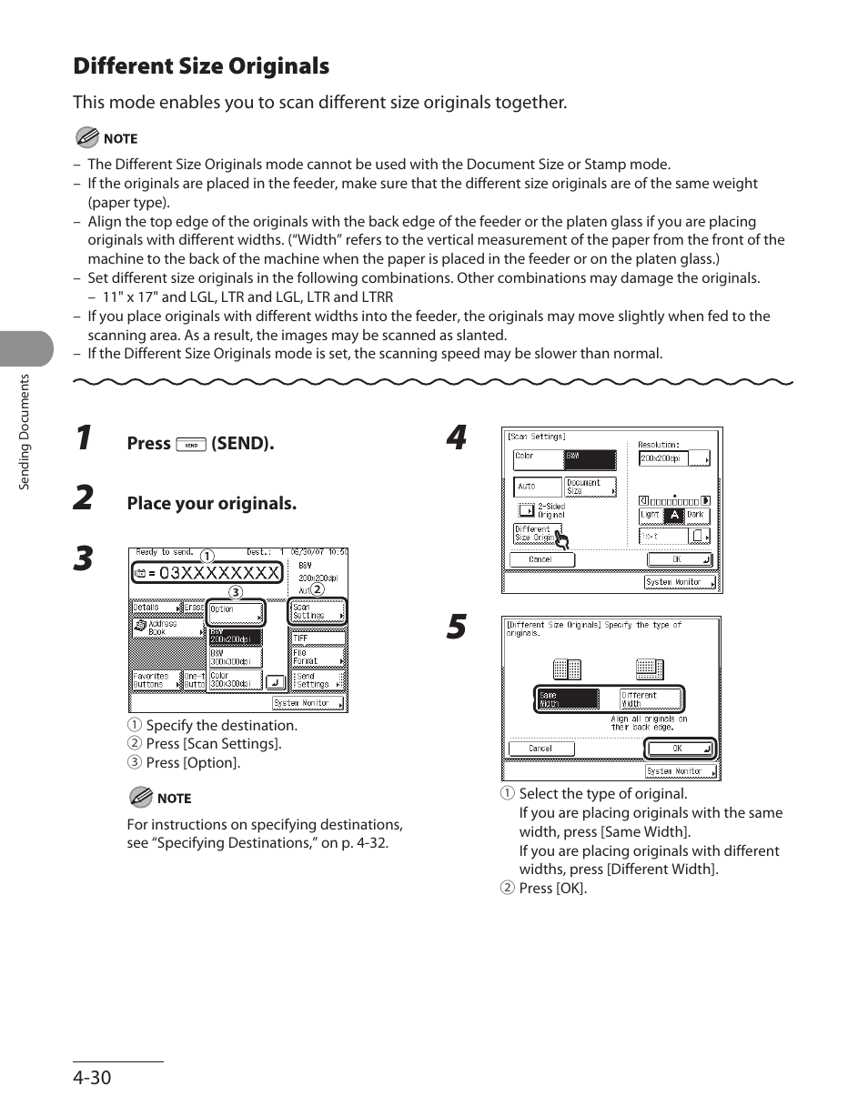 Different size originals, Different size originals ‑30 | Canon ImageCLASS MF7480 User Manual | Page 165 / 388