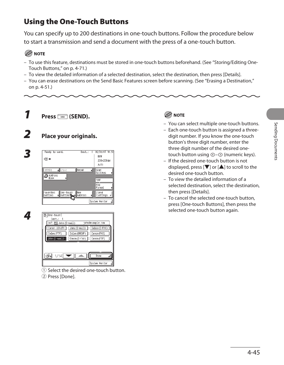 Using the one-touch buttons, Using the one‑touch buttons ‑45 | Canon ImageCLASS MF7480 User Manual | Page 180 / 388