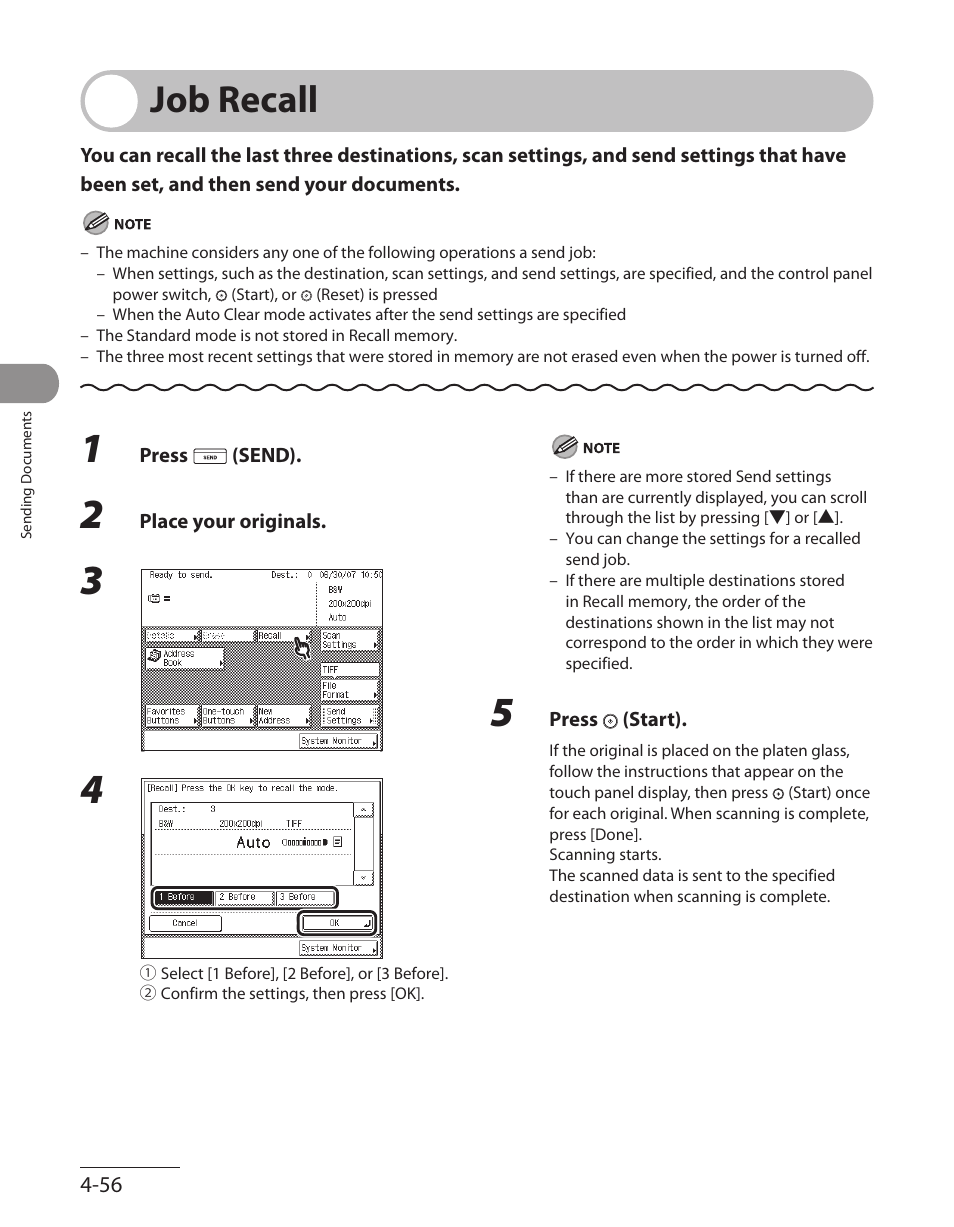 Job recall, Job recall -56 | Canon ImageCLASS MF7480 User Manual | Page 191 / 388