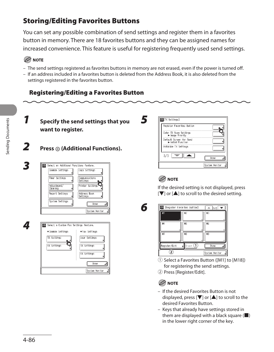 Storing/editing favorites buttons, Storing/editing favorites buttons ‑86 | Canon ImageCLASS MF7480 User Manual | Page 221 / 388