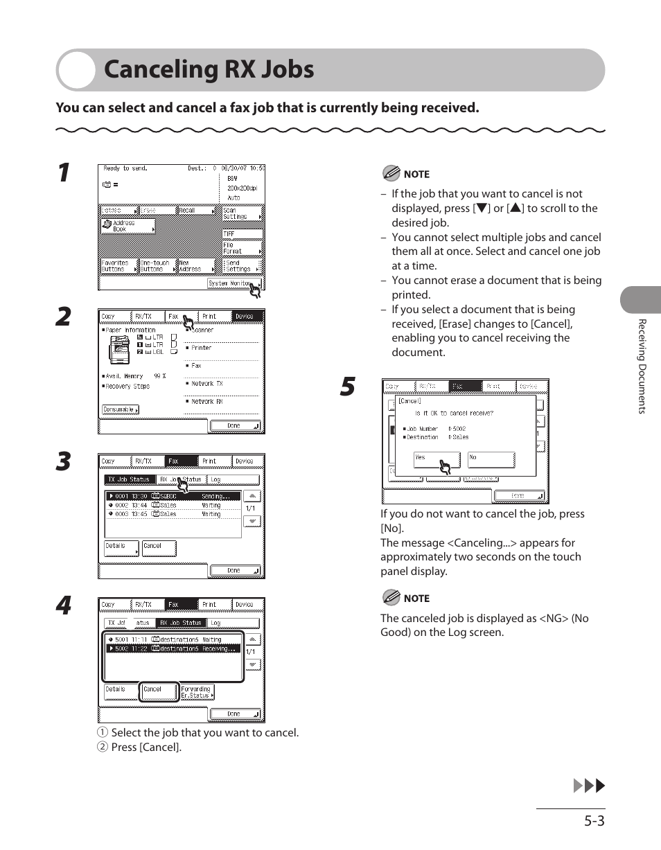 Canceling rx jobs, Canceling rx jobs -3 | Canon ImageCLASS MF7480 User Manual | Page 236 / 388