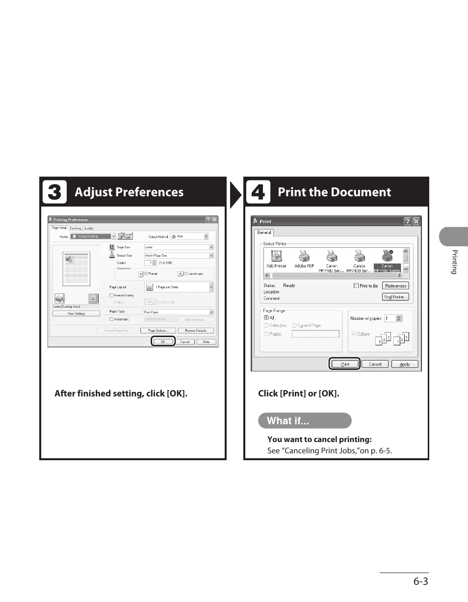 Adjust preferences print the document | Canon ImageCLASS MF7480 User Manual | Page 248 / 388