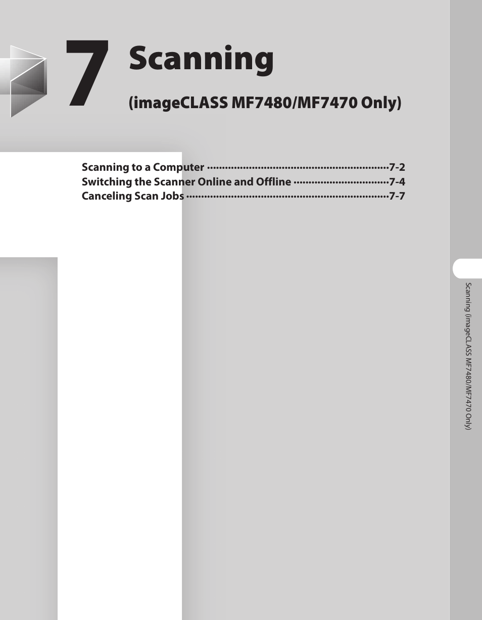 7 scanning (imageclass mf7480/mf7470 only), 7 scanning (imageclass mf7480/mf7470 only) -1 | Canon ImageCLASS MF7480 User Manual | Page 254 / 388