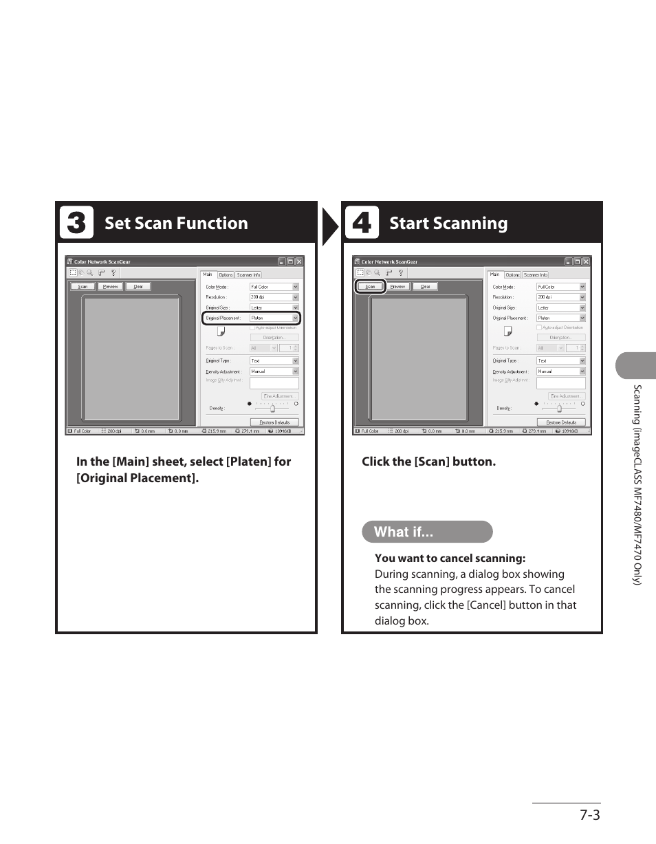 Set scan function start scanning | Canon ImageCLASS MF7480 User Manual | Page 256 / 388