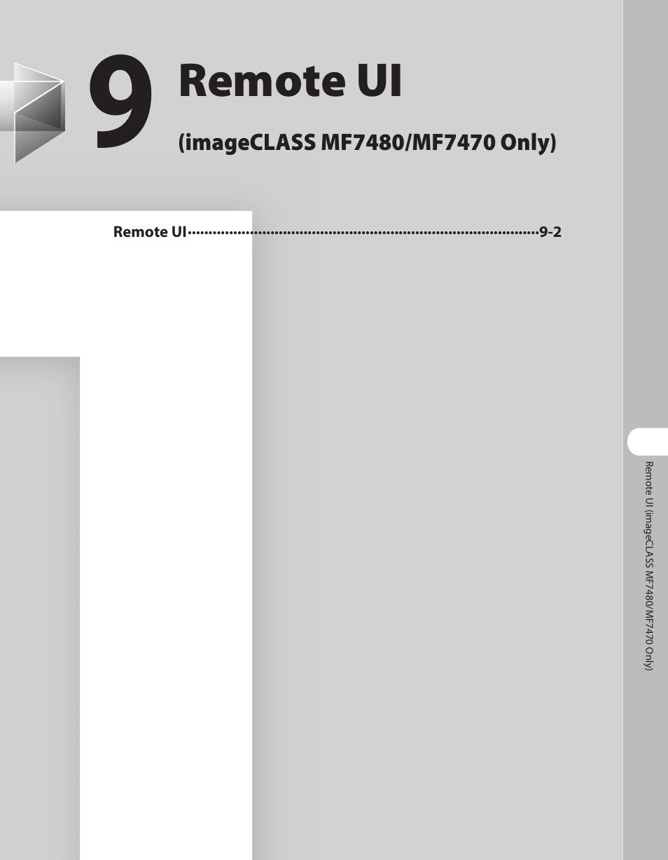 9 remote ui (imageclass mf7480/mf7470 only), 9 remote ui (imageclass mf7480/mf7470 only) -1 | Canon ImageCLASS MF7480 User Manual | Page 266 / 388