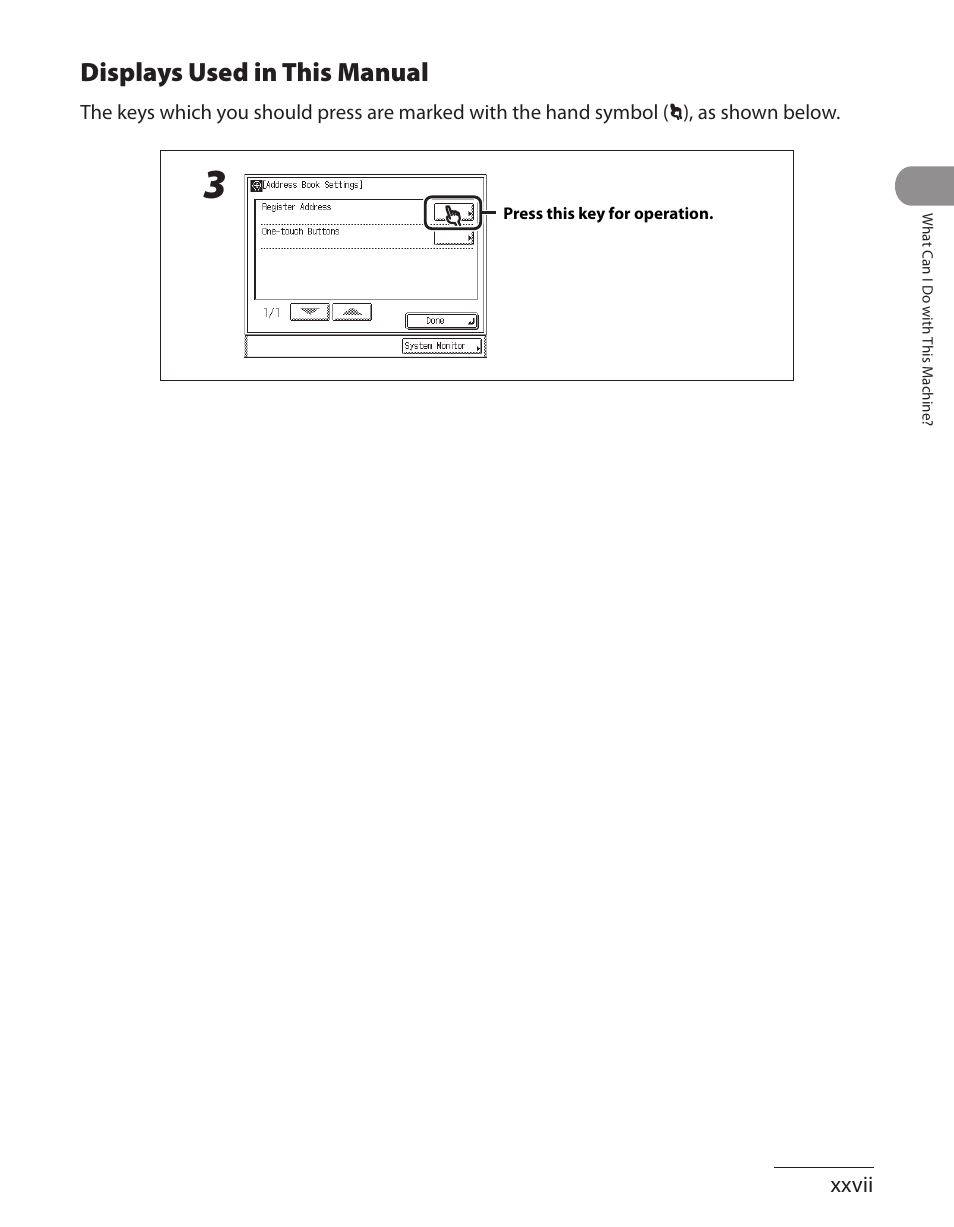 Displays used in this manual | Canon ImageCLASS MF7480 User Manual | Page 28 / 388