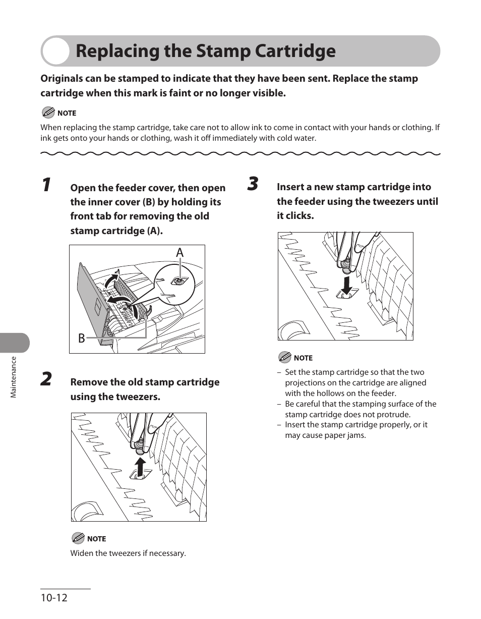 Replacing the stamp cartridge, Replacing the stamp cartridge -12 | Canon ImageCLASS MF7480 User Manual | Page 281 / 388