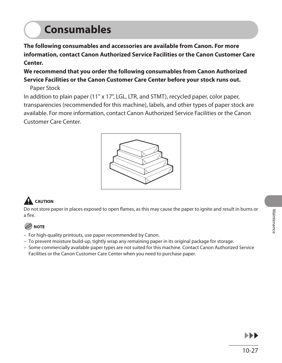 Consumables, Consumables -27 | Canon ImageCLASS MF7480 User Manual | Page 296 / 388