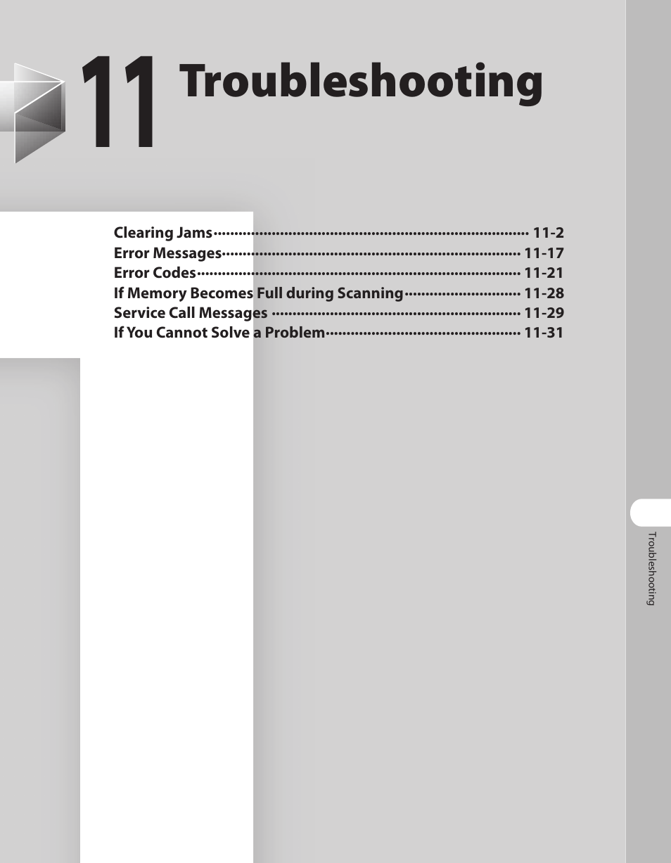 11 troubleshooting, 11 troubleshooting -1 | Canon ImageCLASS MF7480 User Manual | Page 298 / 388