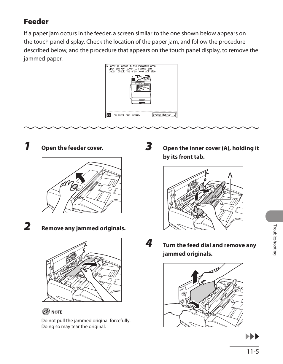 Feeder, Feeder ‑5, Feeder,” on p. 11‑5.) | Feeder,” on p. 11‑5 | Canon ImageCLASS MF7480 User Manual | Page 302 / 388