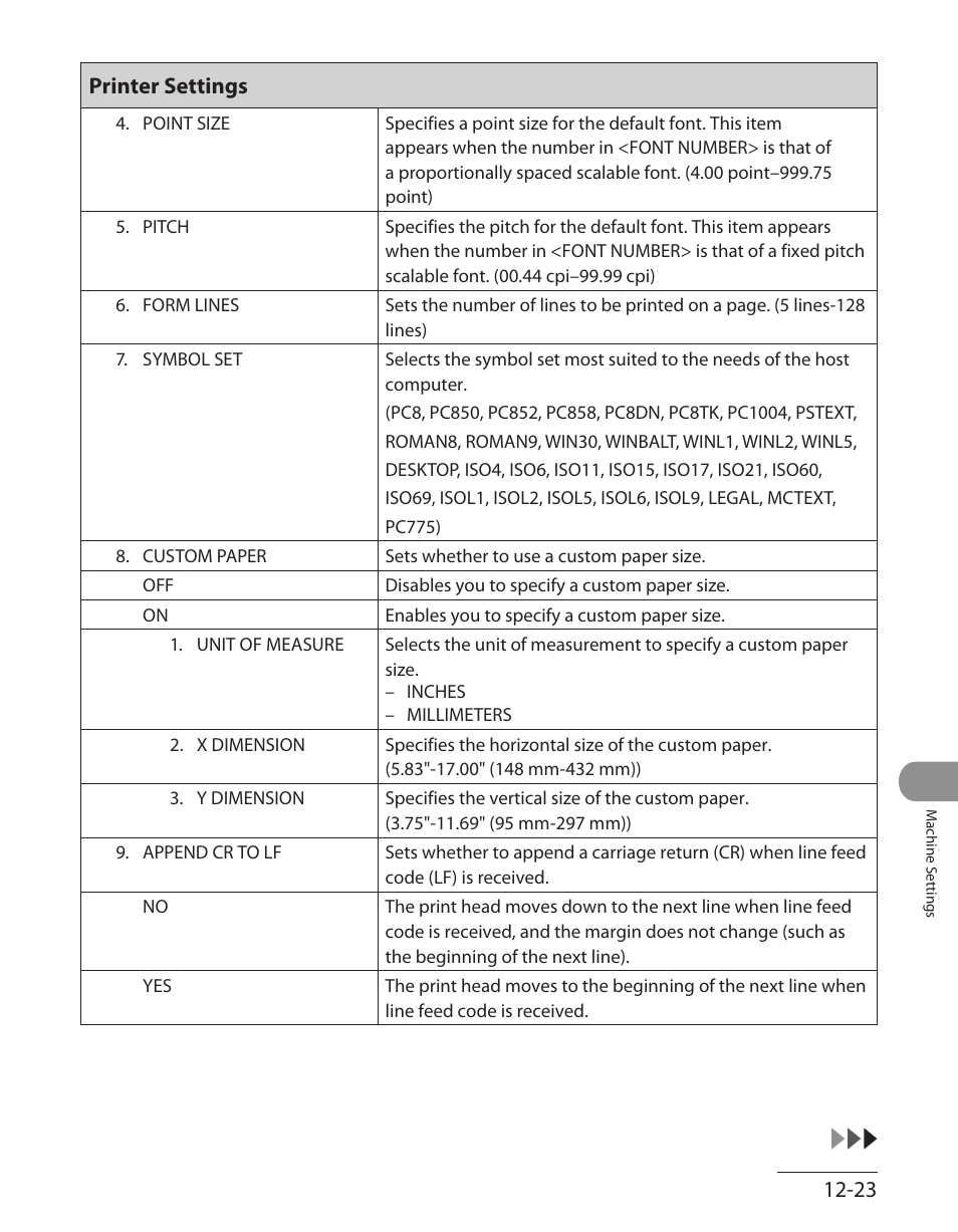Printer settings | Canon ImageCLASS MF7480 User Manual | Page 352 / 388