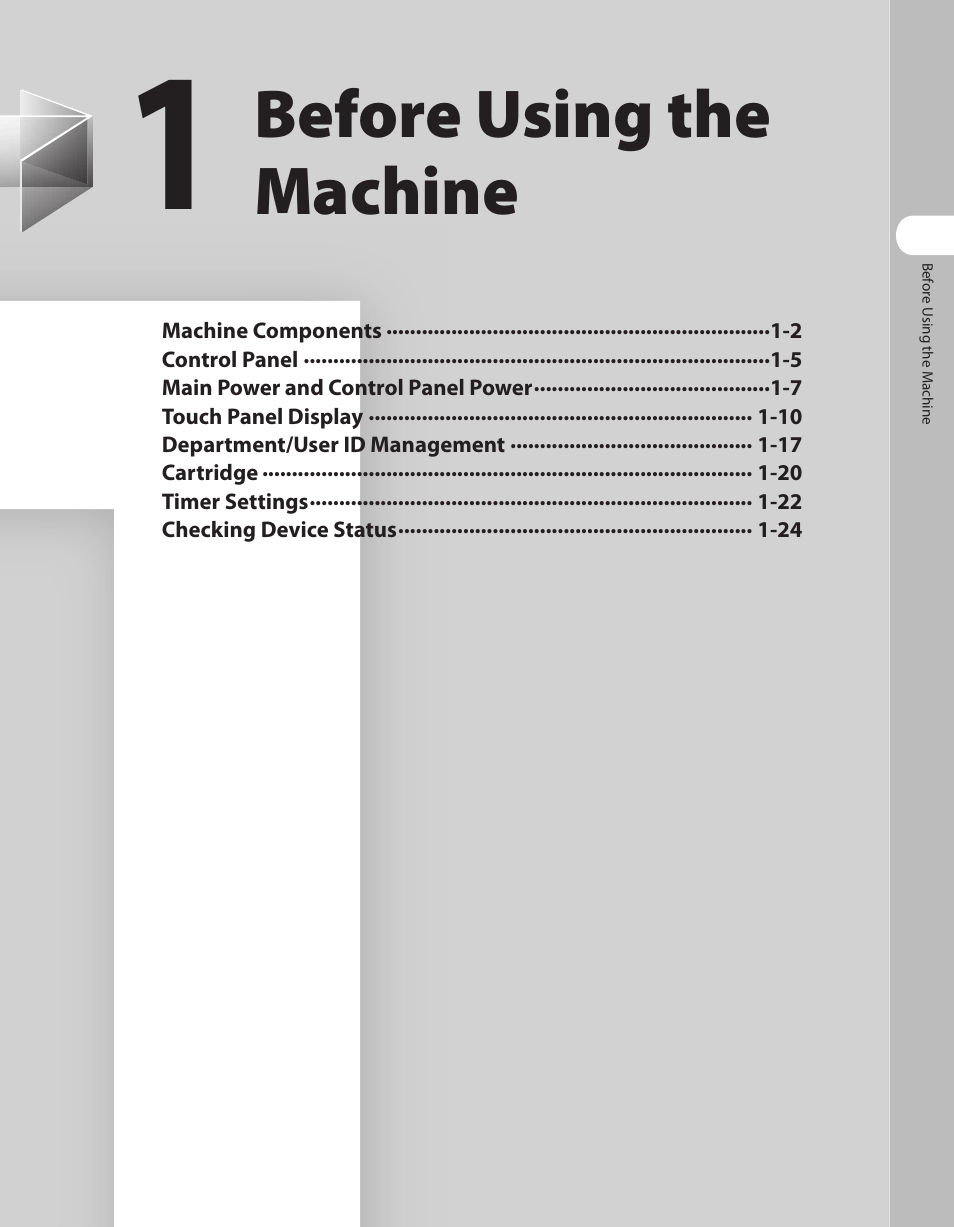1 before using the machine, 1 before using the machine -1 | Canon ImageCLASS MF7480 User Manual | Page 42 / 388