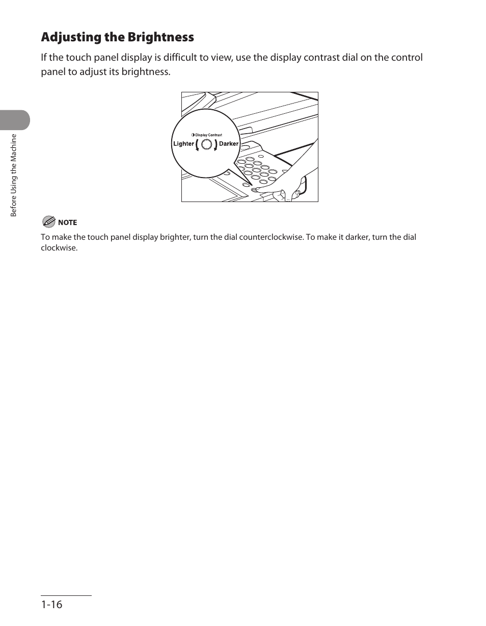 Adjusting the brightness, Adjusting the brightness ‑16 | Canon ImageCLASS MF7480 User Manual | Page 57 / 388