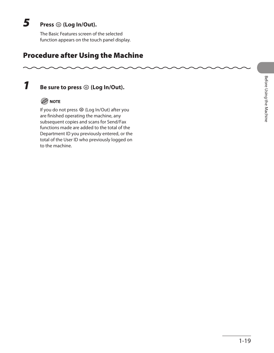 Procedure after using the machine, Procedure after using the machine ‑19 | Canon ImageCLASS MF7480 User Manual | Page 60 / 388