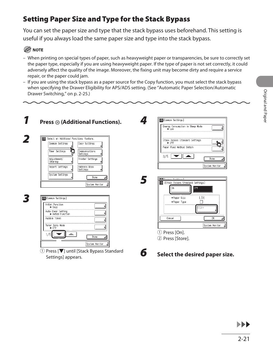 Setting paper size and type for the stack bypass | Canon ImageCLASS MF7480 User Manual | Page 88 / 388