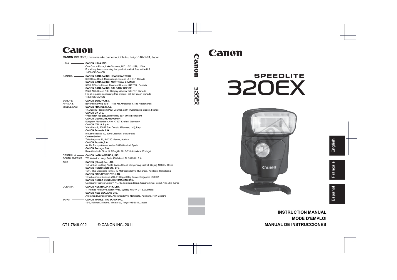 Canon Speedlite 320EX User Manual | 148 pages