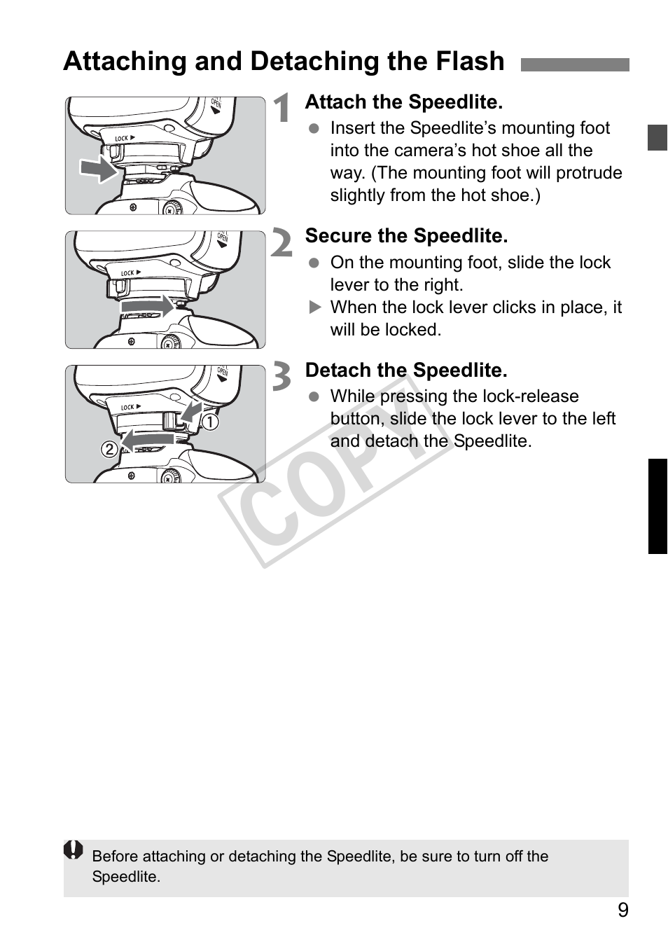 Cop y | Canon Speedlite 320EX User Manual | Page 11 / 148