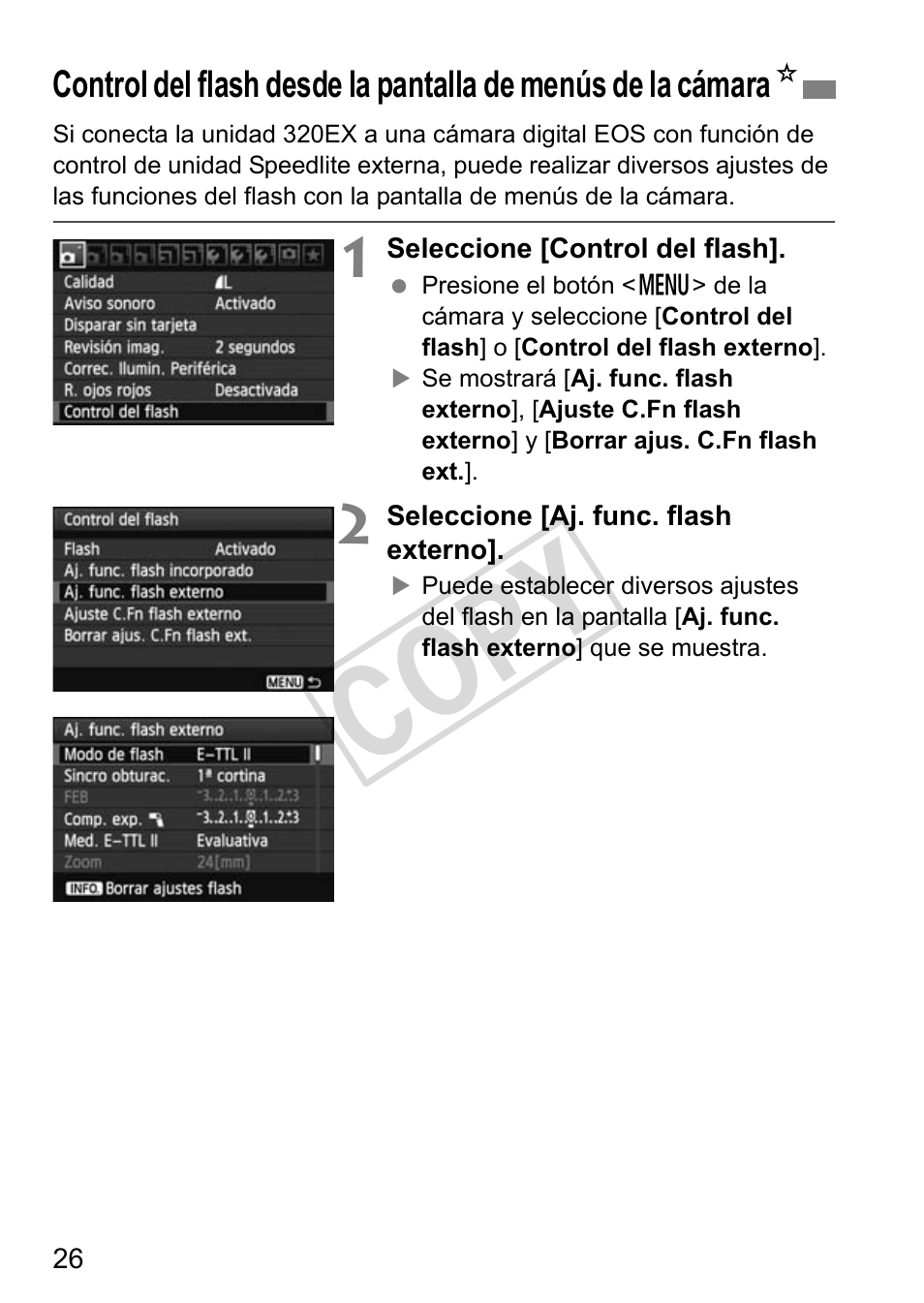 Cop y | Canon Speedlite 320EX User Manual | Page 124 / 148