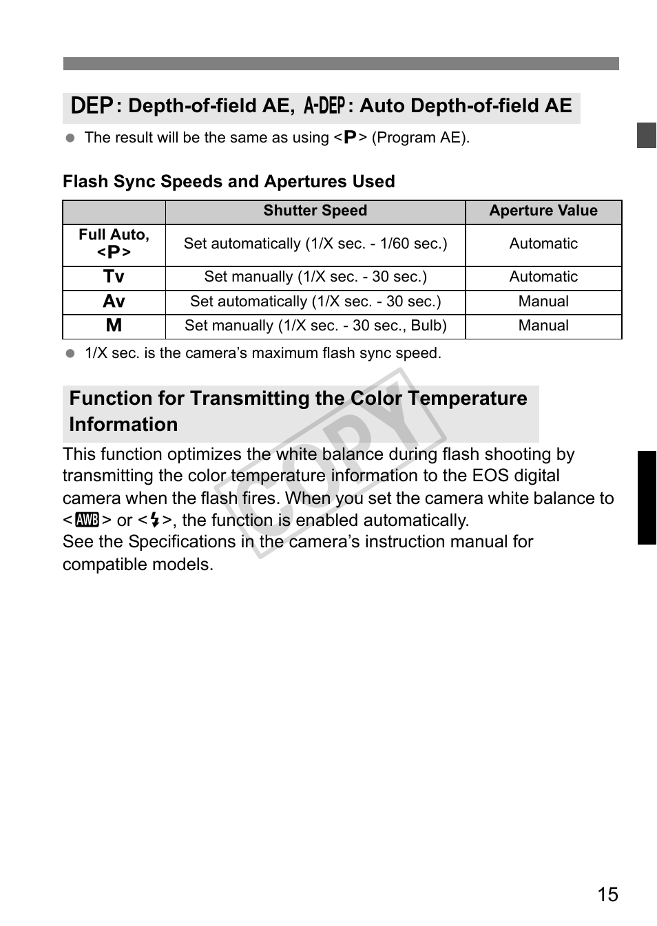 Cop y | Canon Speedlite 320EX User Manual | Page 17 / 148